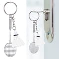 thumbnail image 1 of Badminton Keychain Metal Sports Charm Student Gift Bag Pendant, 1 of 8