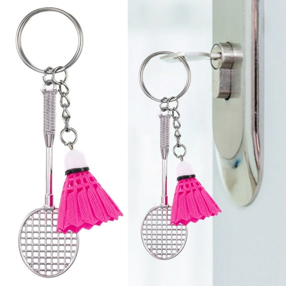 Badminton Keychain Metal Sports Charm Student Gift Bag Pendant