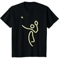 thumbnail image 1 of Badminton Lovers Stick Figure Graphic Tee T Shirt Top for Players Short Sleeve Round Neck black S-5XL, 1 of 5