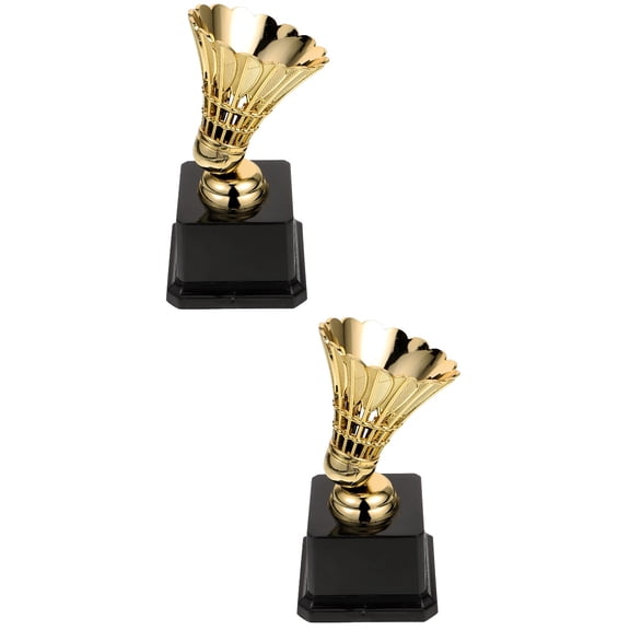 Nicehomfit Golden Badminton Trophy Award Medal for Competitions and Parties 2Pcs