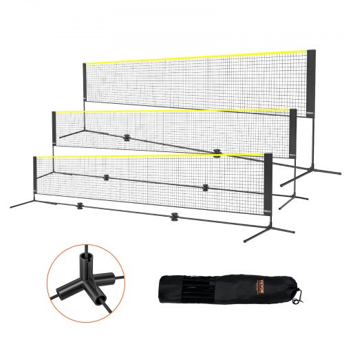 Badminton Net, Height Adjustable Volleyball Net, 17ft Wide Foldable