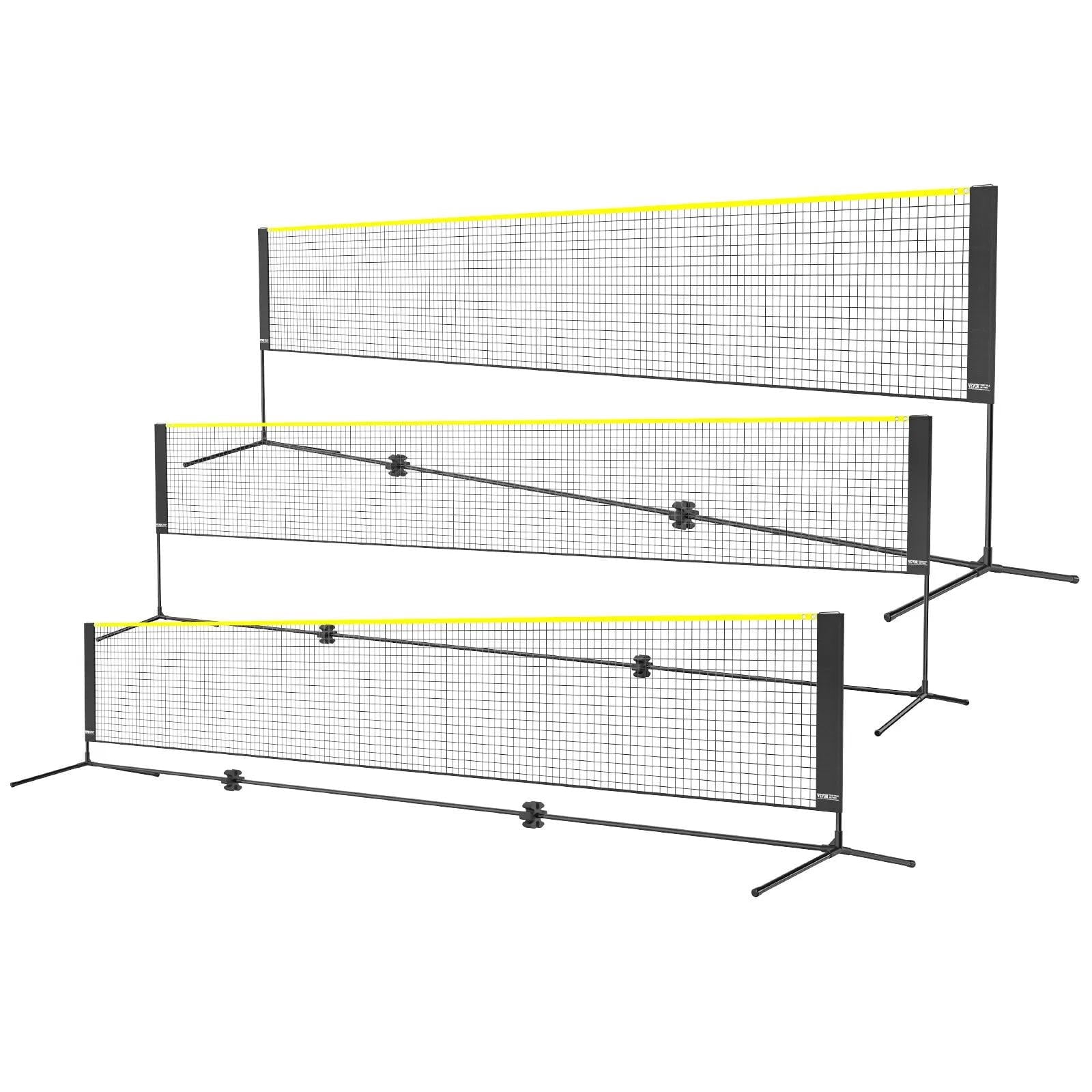 Badminton Net, Height Adjustable Volleyball Net, Portable Easy Setup Tennis Net Set for Backyard Game Indoor Outdoor Use