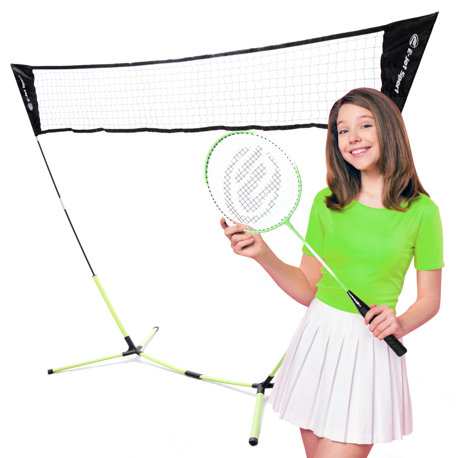 E Jet Sport Badminton Net Outdoor Game No Tools Required Portable Net Only Size 93.3 inch x 20 inch x 61.2 inch EOB72640