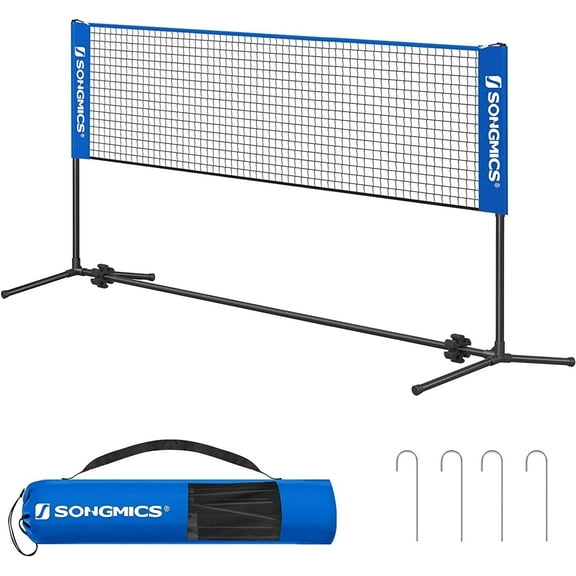Badminton Net Set Portable Sports Set for Badminton Tennis Kids Volleyball Pickleball Easy Setup Nylon Net with Poles for Indoor Outdoor Court,10FT