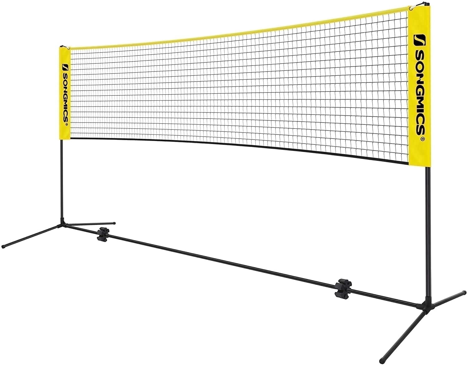 SONGMICS Badminton Net Set Portable Sports Set for Badminton Tennis Kids Volleyball Pickleball Easy Setup Nylon Net with Poles for Indoor Outdoor Court,13FT