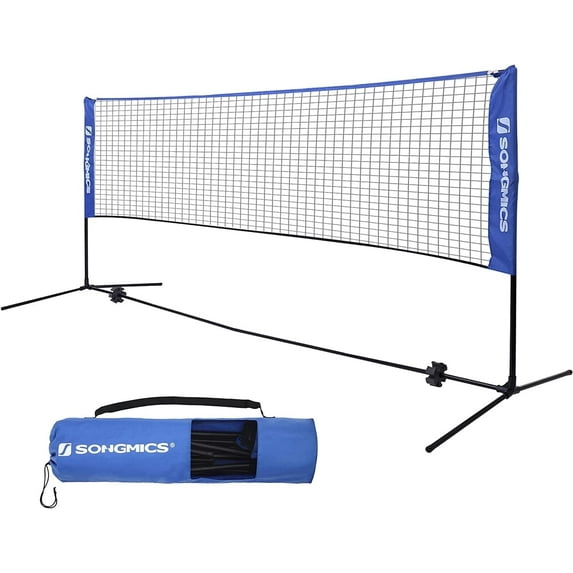 Badminton Net Set Portable Sports Set for Badminton Tennis Kids Volleyball Pickleball Easy Setup Nylon Net with Poles for Indoor Outdoor Court,16.5FT