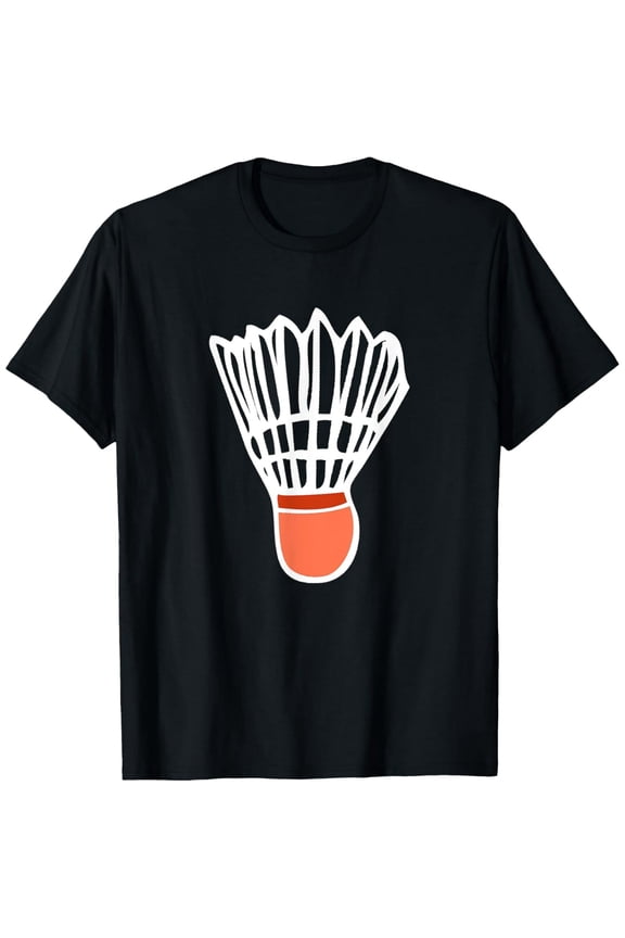 Badminton Player Graphic T-Shirt Racket and Shuttlecock Sports Print