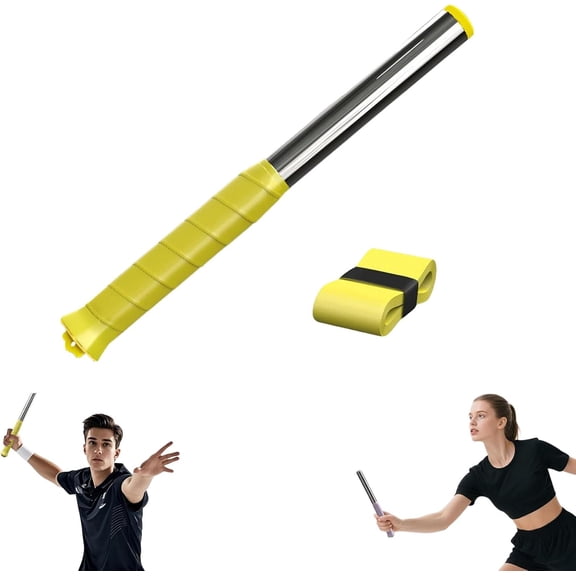 Badminton Power Trainer with Magnetic Resistance, 11.8" Swing Trainer Sound Feedback for Smash Technique, Real Racket Handle Feel for Wrist Arm Strength Training Fitness Professional Players