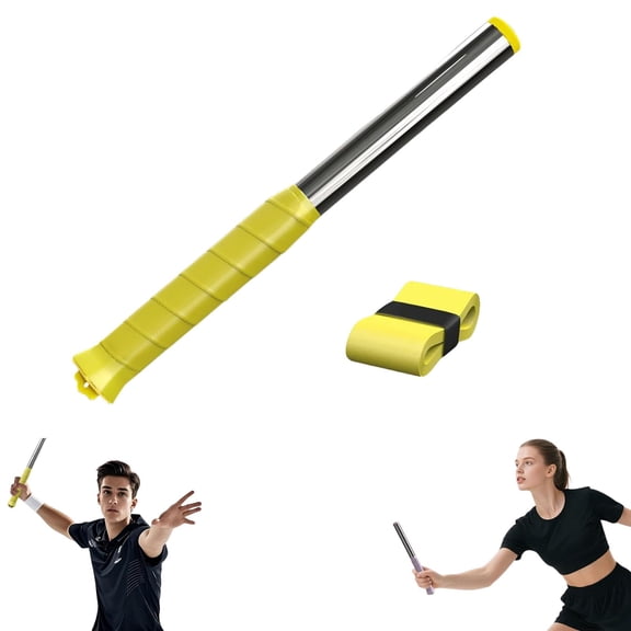 Badminton Swing Trainer, Badminton Power Trainer with Magnetic Resistance, 11.8" Swing Trainer Sound Feedback for Smash Technique, Real Racket Handle Feel