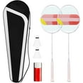 thumbnail image 1 of Badminton Racket, Offense and Defense in One, Lightweight Carbon Fiber Durable Racket Set, Includes 2 Rackets, 2 Shuttlecocks, and 1 Carrying Case, 1 of 4