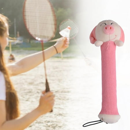 Badminton Racket , Racket Grip Badminton Racket Cute, Cartoon Handle Shock Absorbing Tennis Nonslip, Racket Handle Protective Cover Piggy
