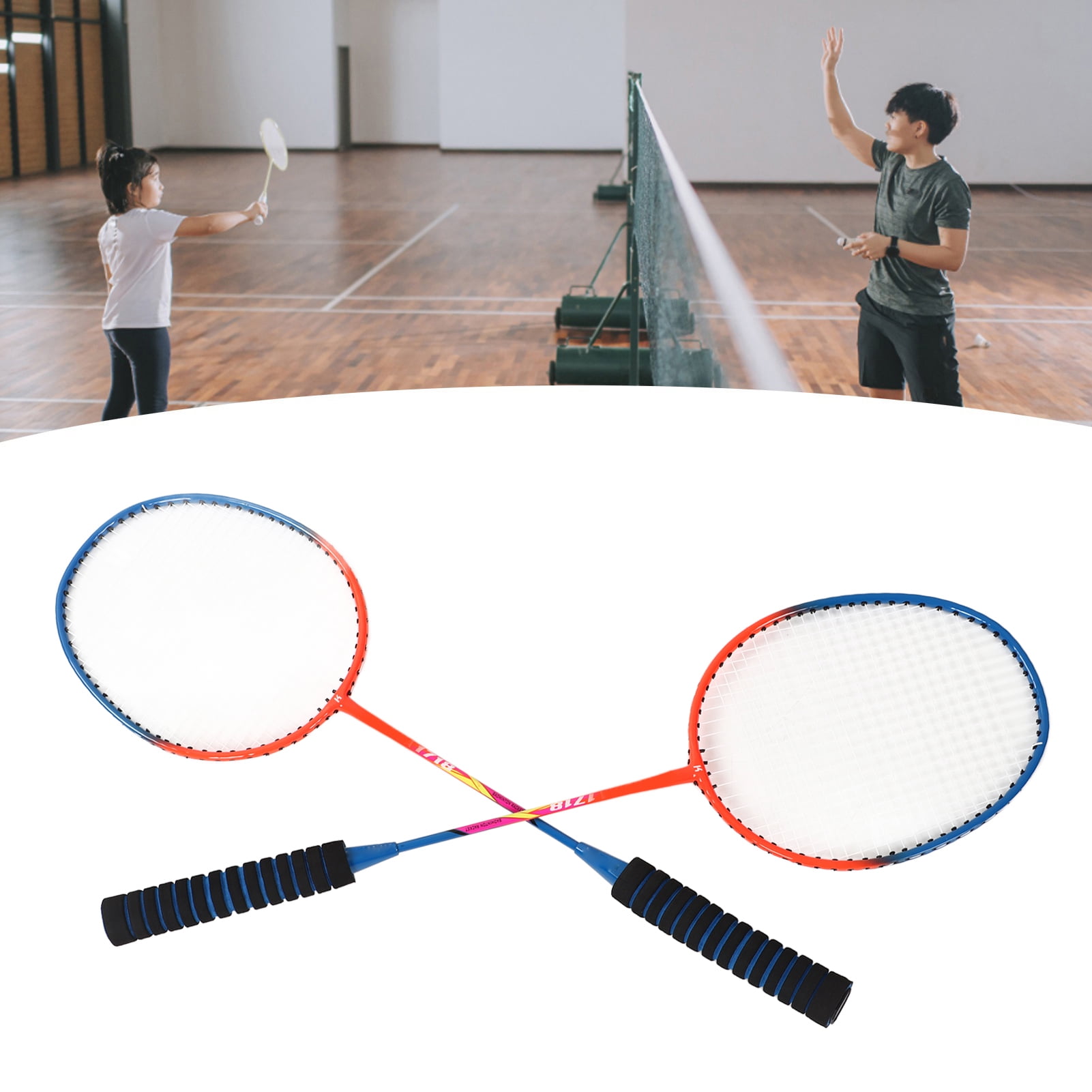 Badminton Racket Set, Double Rackets Iron Alloy Badminton Rackets One