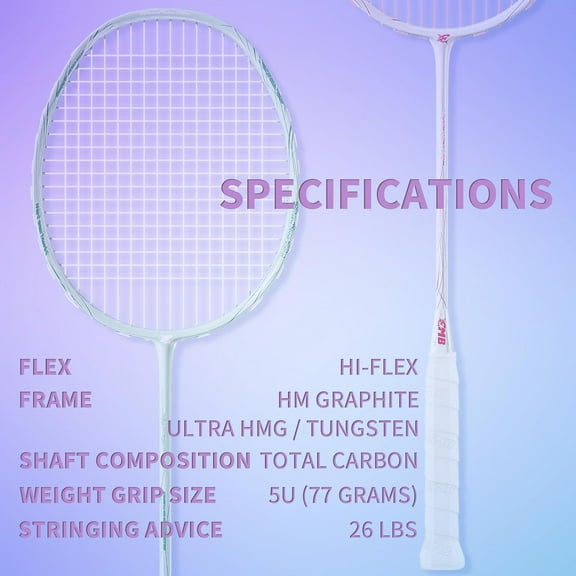 Badminton Racket Set with 2 Carbon Fiber Racquets, 3 Shuttlecocks & 2 Bags - Perfect for Outdoor Games