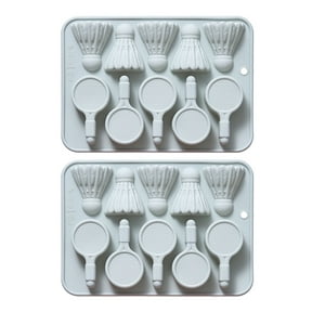 Rekidool 20-Cavity Badminton Racket Shape Silicone Candy Chocolate Mold, Reusable, Non Stick (2 Count)