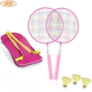 OFEFE Badminton Rackets for Children,Give Three Badminton Balls 12 in 1 Shuttlecocks Racquet Sports Set w/Lightweight Carrying Bag.