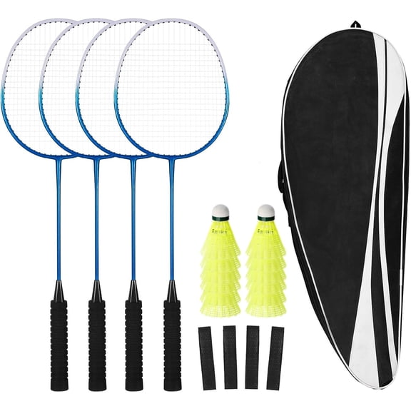 Badminton Rackets Set, Includes Rackets, Birdies, Carrying Bag, Outdoor Game