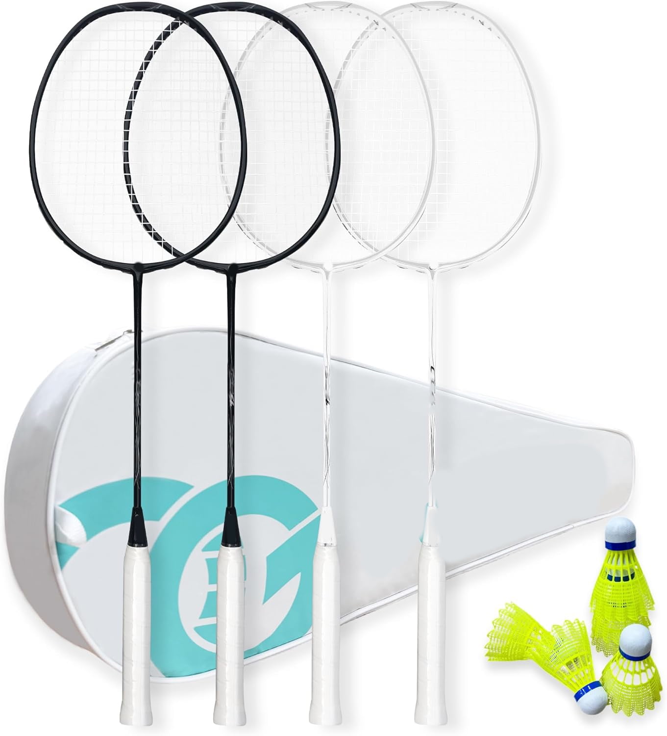 Badminton Rackets Set with Nylon Shuttlecocks