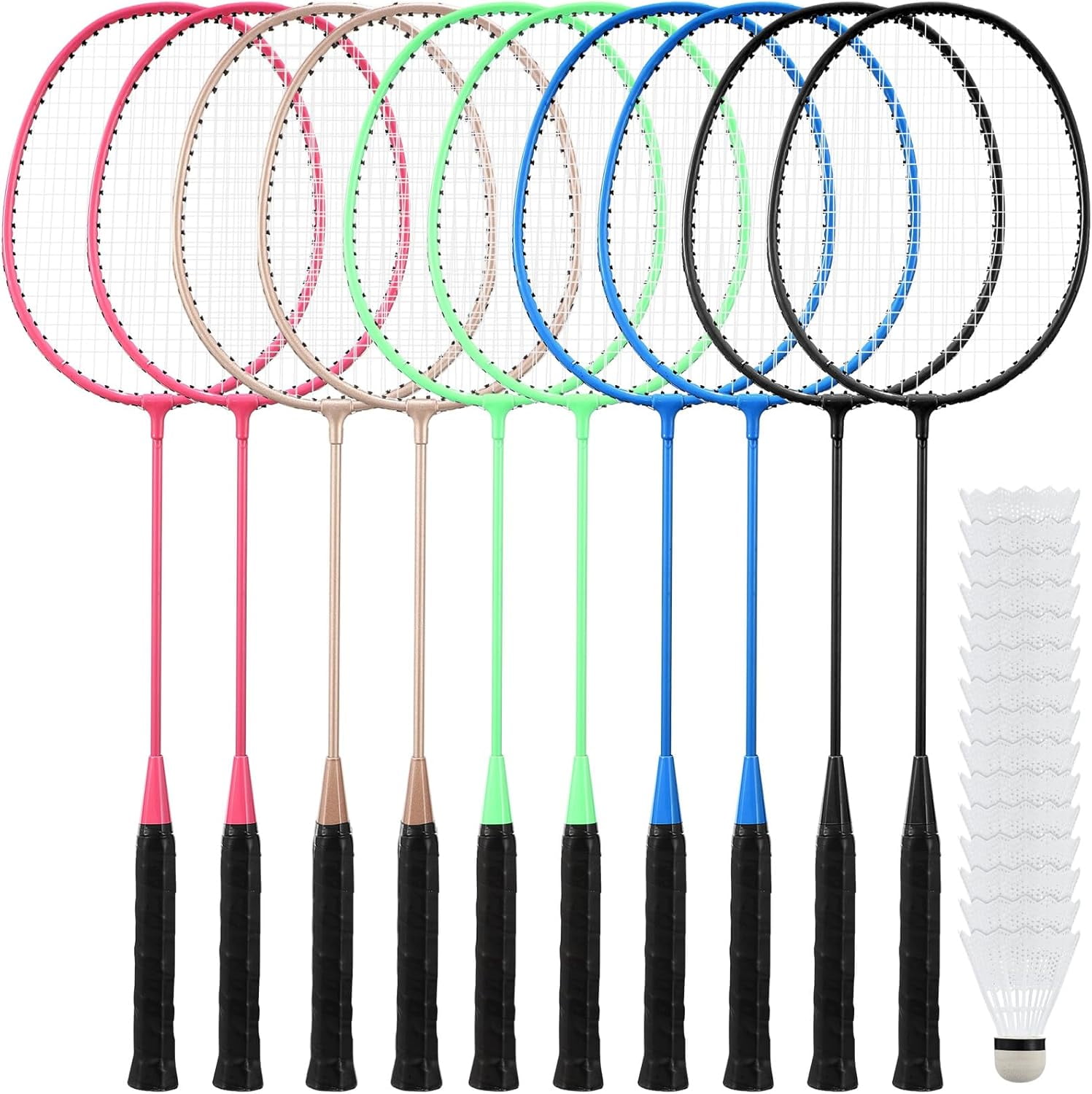 Badminton Rackets Set with Shuttlecocks Badminton Racquets for Adult and Lightweight Teenagers Shuttlecock Set for Backyard Gym Beach Outdoor Games