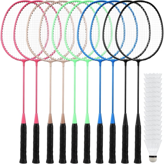 Badminton Rackets Set with Shuttlecocks Badminton Racquets for Adult and Lightweight Teenagers Shuttlecock Set for Backyard Gym Beach Outdoor Games
