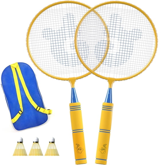 Badminton Rackets Set with Soft Grip, Oversize & Lightweight Shuttlecocks Racquet with Carry Bag for Sport Game Indoor Outdoor Backyard