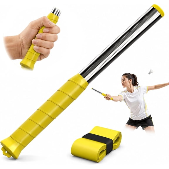 Badminton Swing Trainer, 11.8 in Adjustable Power Trainer with Sound Feedback for Smash Technique, Wrist Arm Strength Training Equipment for Beginners & Pros, Magnetic Resistance Tool for Home