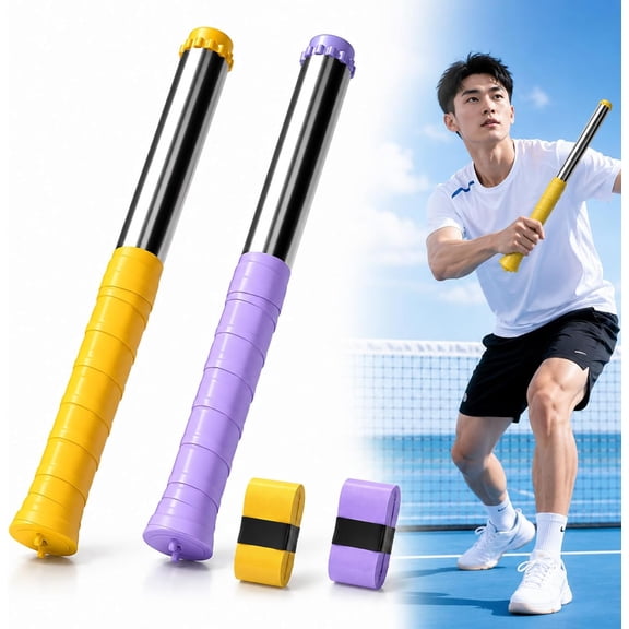 Badminton Swing Trainer, Stainless Steel Grip Swing Practice Tool for Beginners Advanced Players