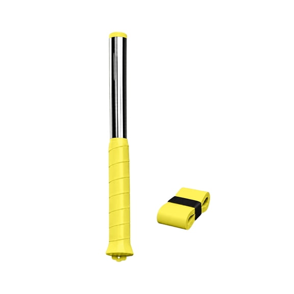 Badminton Swing Training Aid Stick, Bright Yellow Non-slip Grip, 1 Pack for Solo Practice, Wrist Power Build Smashing Hitting Posture Correction Training Tool for Beginner Intermediate Players