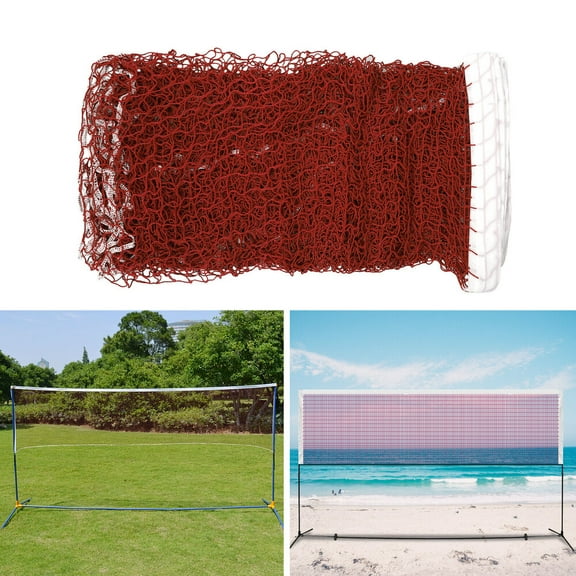 Badminton Tennis Volleyball Net Mesh For Beach Garden Indoor Outdoor Games Red 20 x 2.5FT