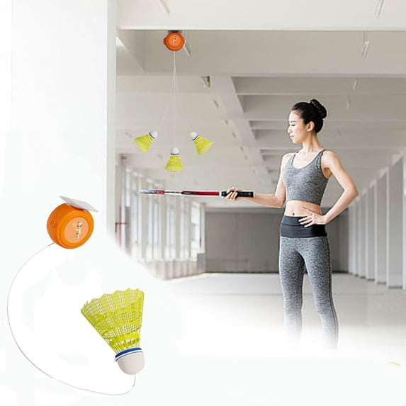 Badminton Trainer Device - Portable Solo Badminton Practice Equipment with Rebound, Adjustable Speed & Angle, Indoor Outdoor Fitness Training Tool