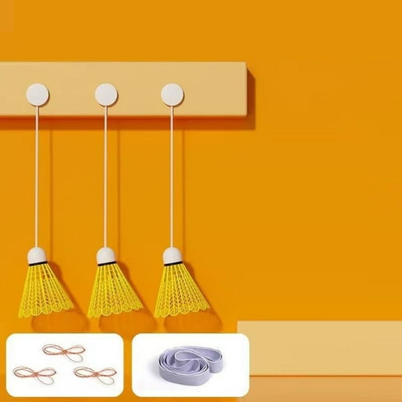 Badminton Trainer Practice Tool with Glowing Shuttlecock Adjustable Elastic Cord Self Training Device for Solo Practice Indoor Outdoor