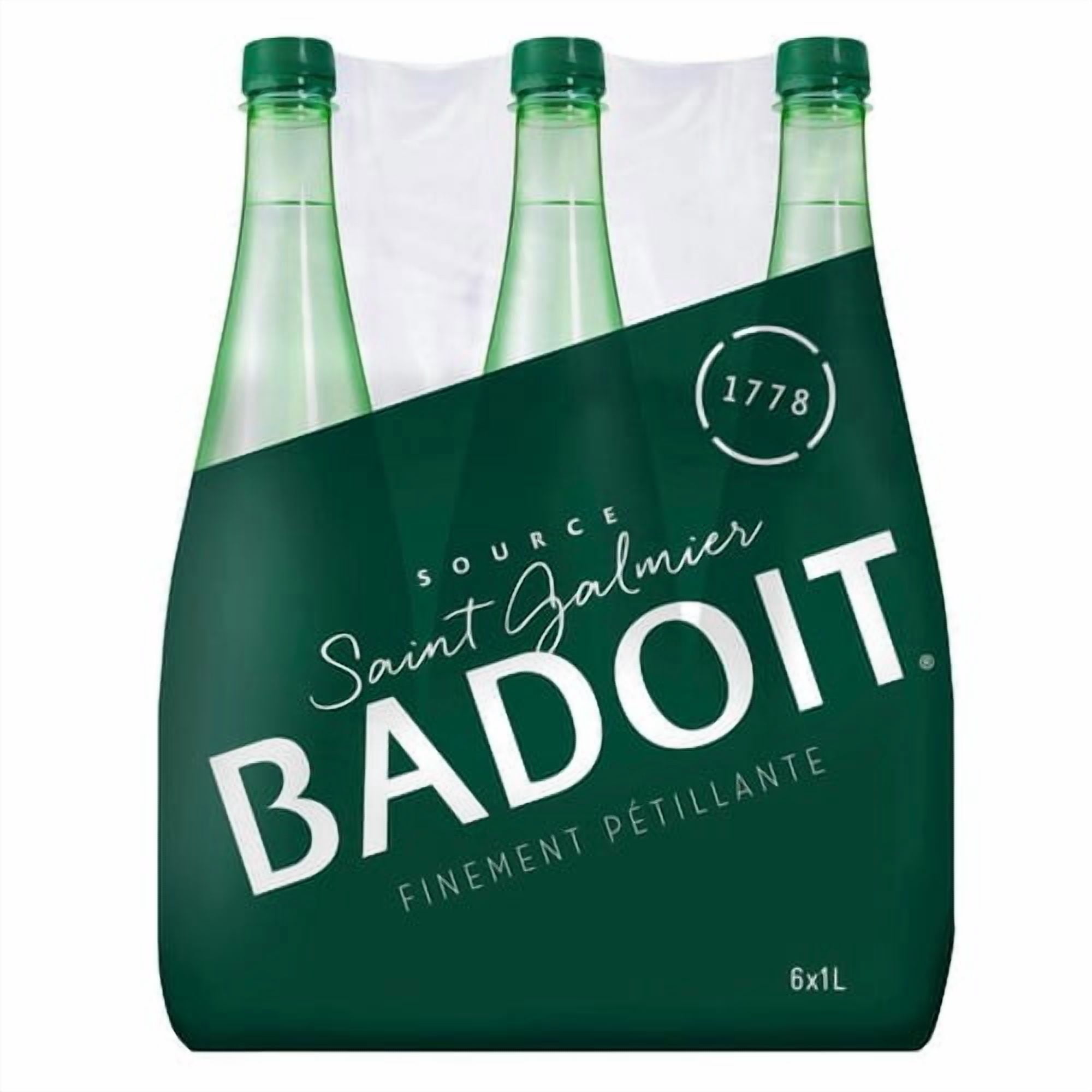Badoit Sparkling Mineral Water 6 x 1L, British Import (Pack of 2)
