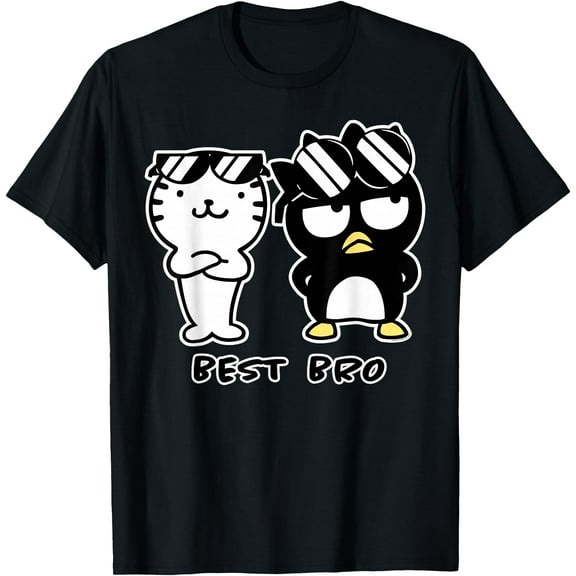 Badtz-Maru Best Bros Funny DTG Print Unisex T-Shirt,Black Color,Size YXS