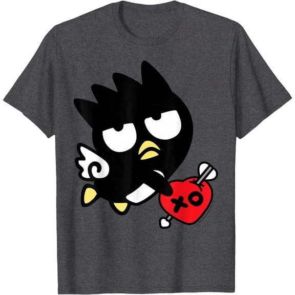 Badtz Maru Cupid Valentine DTG Print Unisex T-Shirt,Dark Heather Grey Color,Size XL