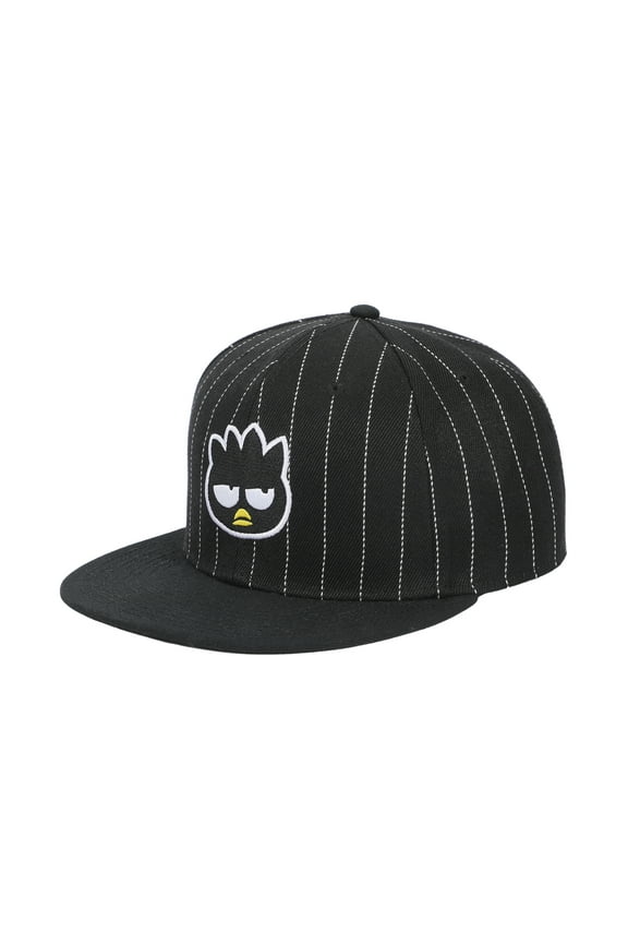 Badtz-Maru Embroidered Character Face Black Striped Poly Wool Baseball Hat