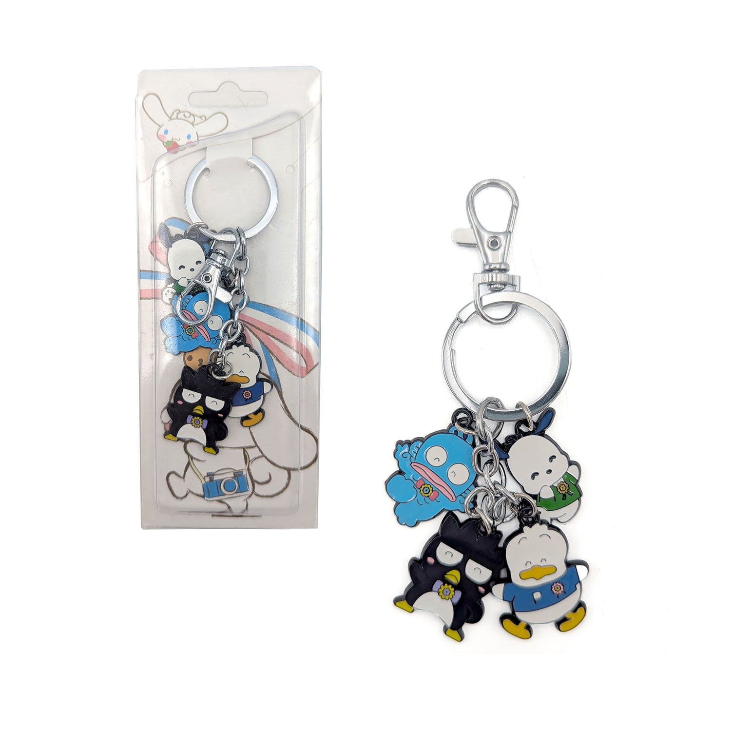 Badtz-Maru Hangyodon Pochacco Pekkle - Hello Kitty 1" Keychain 4 pc. Pendant