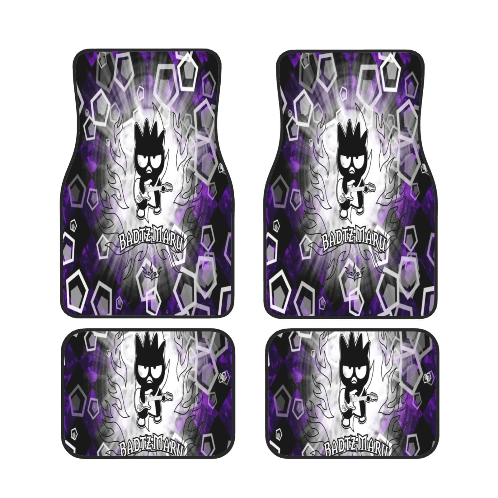 Badtz Maru Set Of 4 Pcs Cartoon Car Floor Mats Cartoon Print Car Interior Decoration Carpet Fit For Suvs And Trucks Front\u0026Rear Universal Car