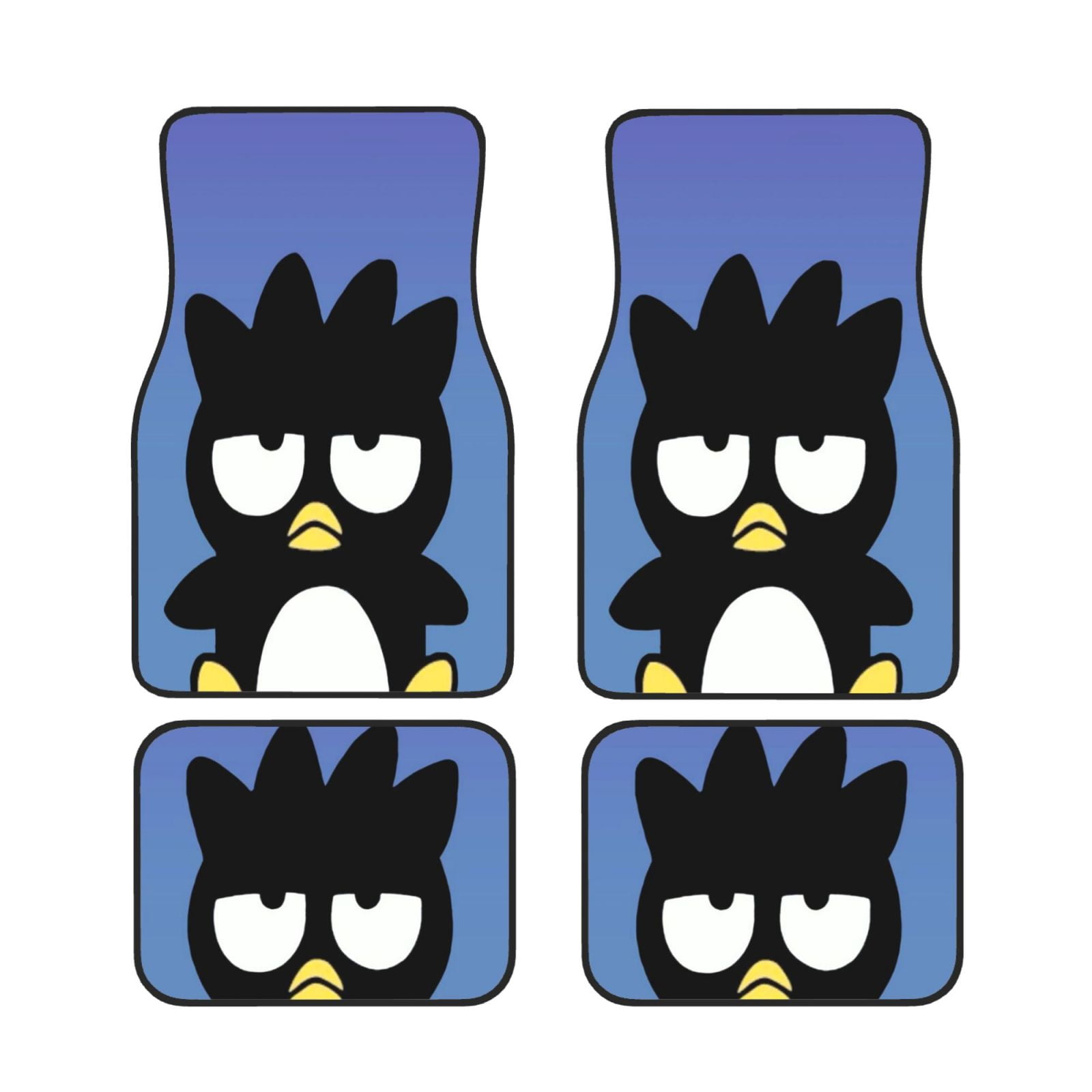 Badtz Maru Set Of 4 Pcs Cartoon Car Floor Mats Cartoon Print Car Interior Decoration Carpet Fit For Suvs And Trucks Front\u0026Rear Universal Car