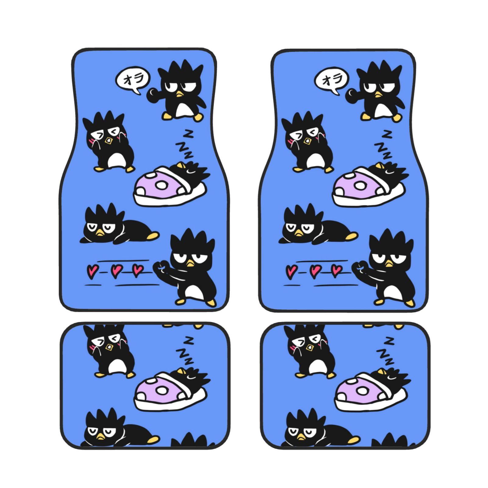 Badtz Maru Set Of 4 Pcs Cartoon Car Floor Mats Cartoon Print Car Interior Decoration Carpet Fit For Suvs And Trucks Front\u0026Rear Universal Car