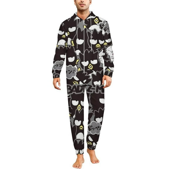 Badtz Maru Unisex Onesie Pajamas Zipper Jumpsuit Hooded One Piece Sleepwear for Family Mens Womens
