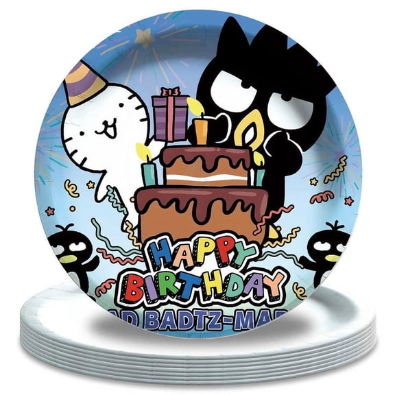 Badtz maru Paper Plates Birthday Decorations Party Supplies Tableware Disposable Dinnerware