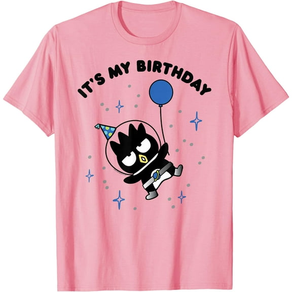 BadtzMaru It's My Birthday DTG Print Unisex T-Shirt,Light Pink Color,Size L