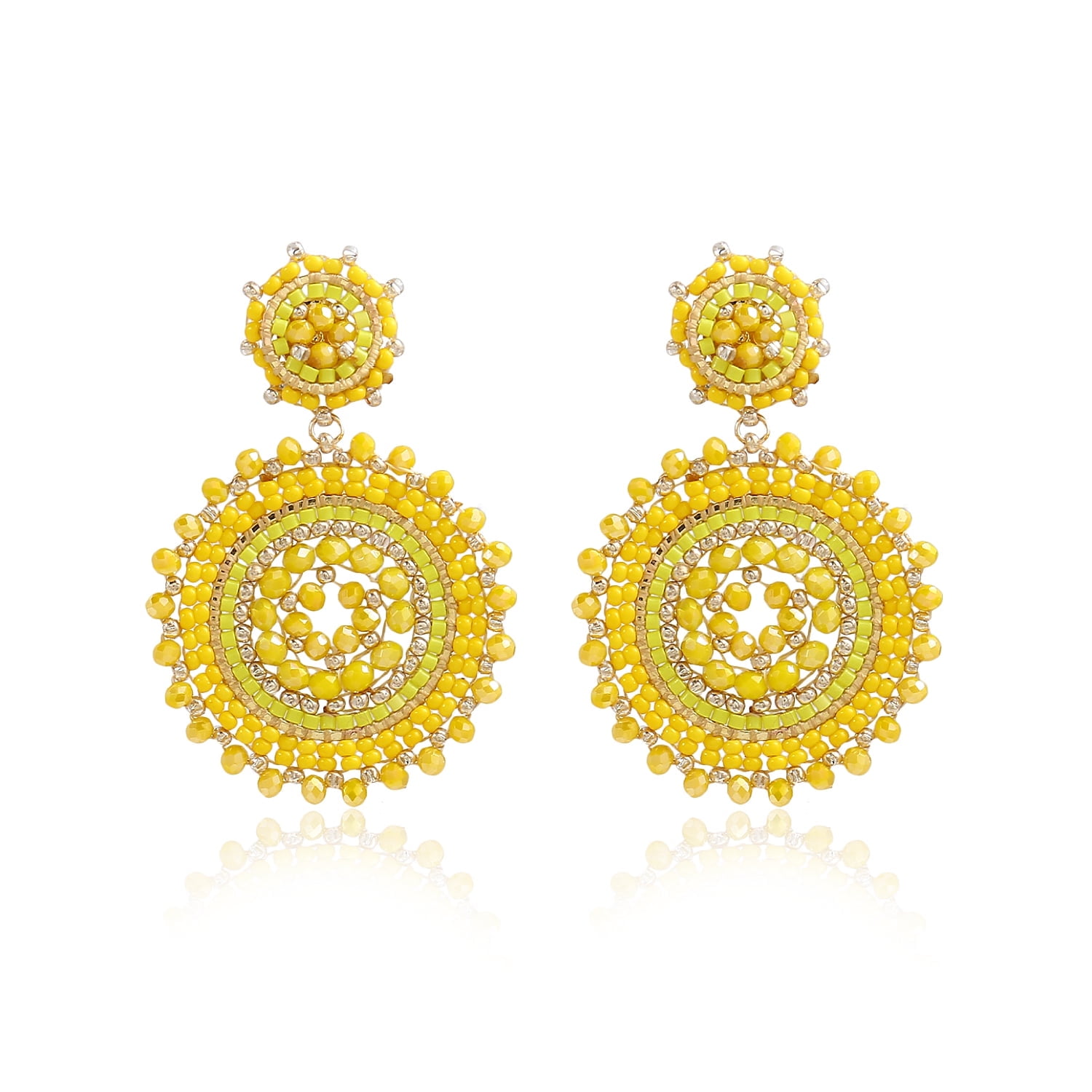 Badu Colorful Beaded Earrings For Women Seed Bead Summer Beach Boho Statement Dangle Handmade Earrings Jewelry