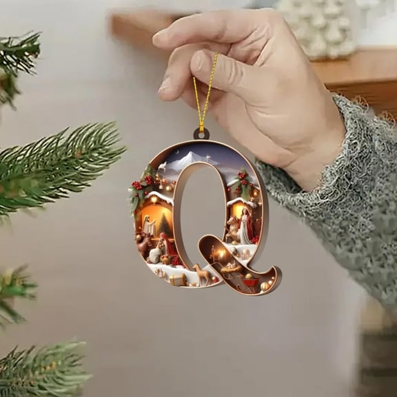 Badymin CSL 26 Letters Christmas Tree Decoration Pendant Personalized DIY Christmas Ornaments Decoration Xmas Tree Hanging Decor