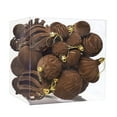 thumbnail image 1 of BadyminCSL 36PC Special-shaped Flocking Christmas Balls Set Christmas Tree Ornaments with Red Painted Velvet Balls Brown, 1 of 2
