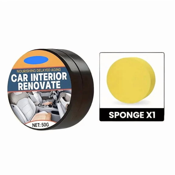 BadyminCSL 50g Car Interior Plastic Parts Refurbishing Polishing Paste with Sponge Kit Car Accessories Cleaning Kit