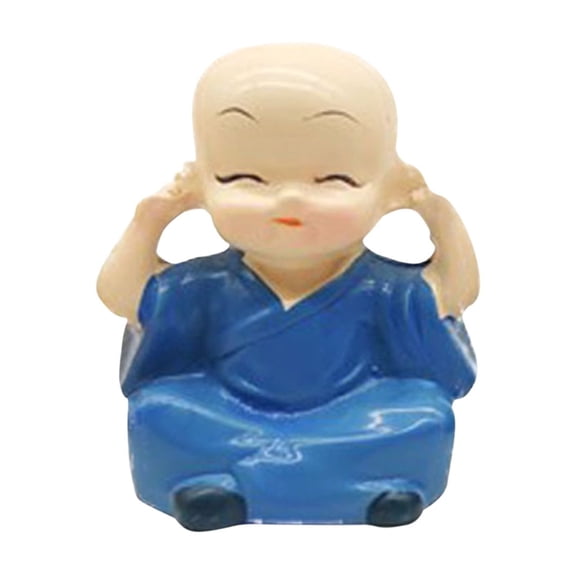 BadyminCSL 5cm Mini Brazilian Driftwood Aquarium Landscape Decor,Tiny Resin Little Monk Figurin Ornament