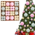 thumbnail image 1 of BadyminCSL 72Pcs Flocked Velvet Christmas Ball Ornaments Set, 3cm & 6cm Assorted Size Shatterproof Plastic Hanging Baubles for Xmas Tree Home Decor, 1 of 7
