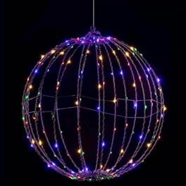 Wintergreen Lighting 8 White LED Sphere Light Indoor Outdoor Christmas Light Balls White Fold Flat Metal Frame Cool White Lights Walmart
