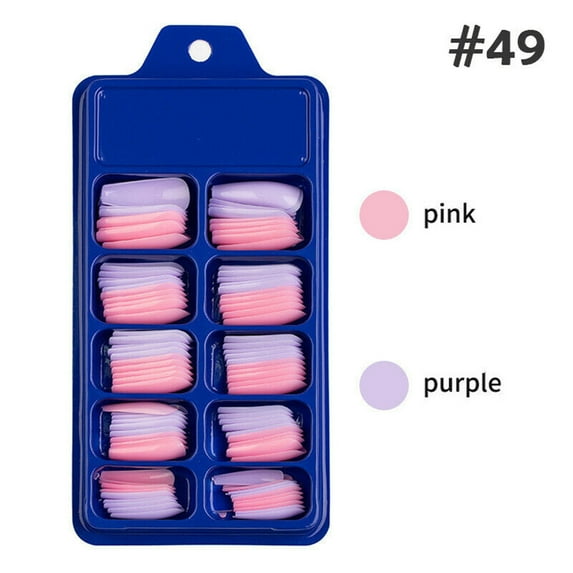BadyminCSL Clearance Makeup Nail Care 100Pcs Long Fake Nails Full Cover False Nail Coffin Tips Ballerina Art Manicure