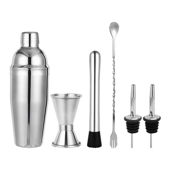 BadyminCSL Household Items on Clearance under $10 6Pcs/Set Cocktail Shaker Stainless Steel Bartender Tool Mixer Drink Bar 750Ml